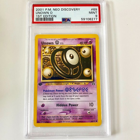 PSA 9 Unown O Mint #69 1st Edition Neo Discovery 2001 Pokémon 59108277 - Picture 1 of 2